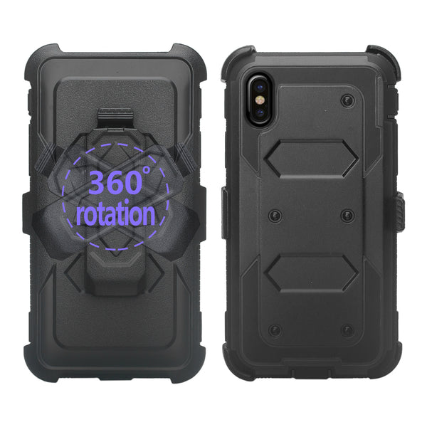 Apple iPhone XS Max heavy duty holster case - black - www.coverlabusa.com