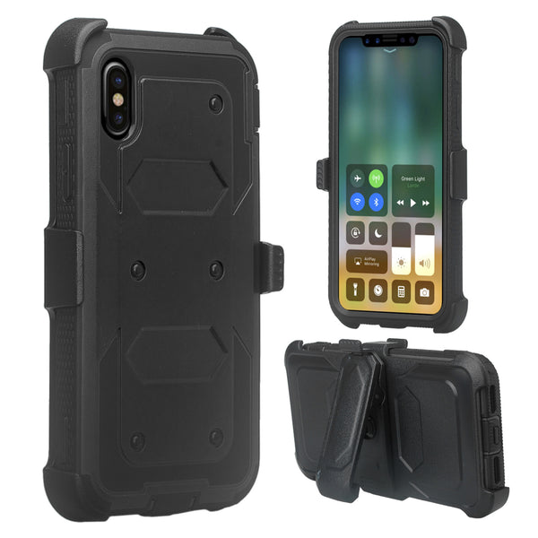 Apple iPhone XS Max heavy duty holster case - black - www.coverlabusa.com