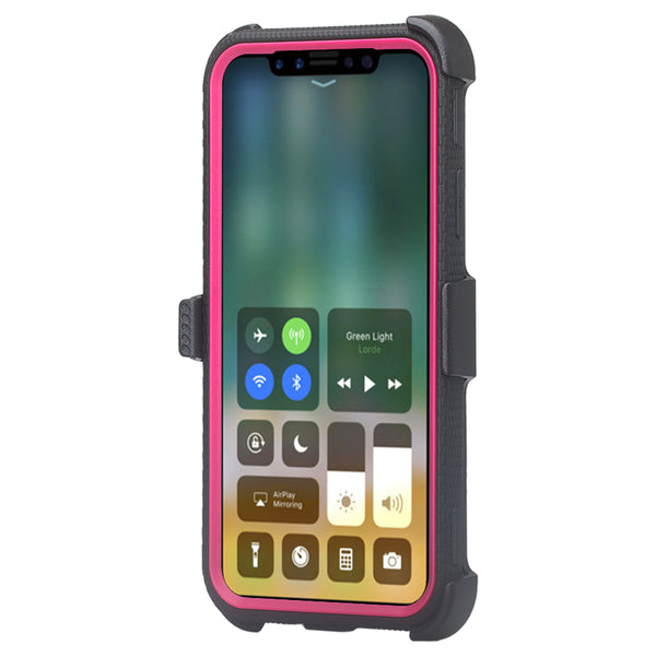 Apple iPhone XR heavy duty holster case - hot pink - www.coverlabusa.com