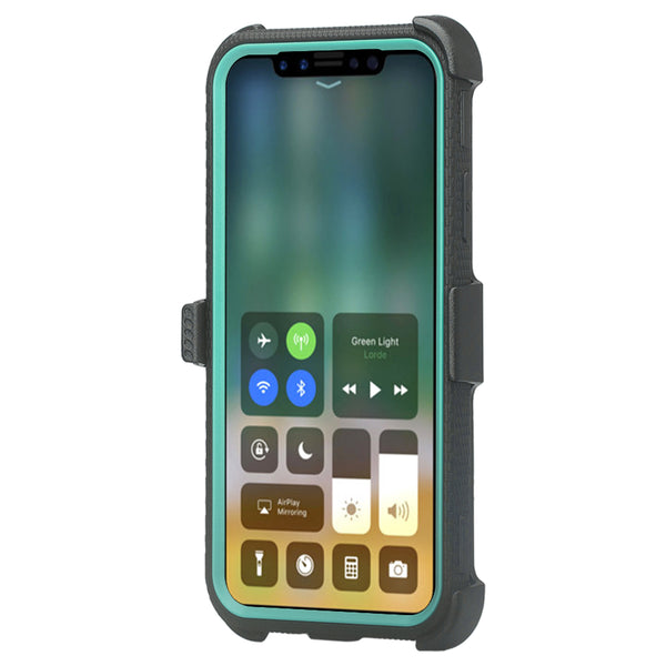 Apple iPhone XR heavy duty holster case - teal - www.coverlabusa.com