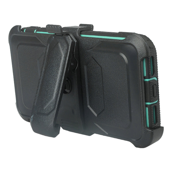 Apple iPhone XR heavy duty holster case - teal - www.coverlabusa.com