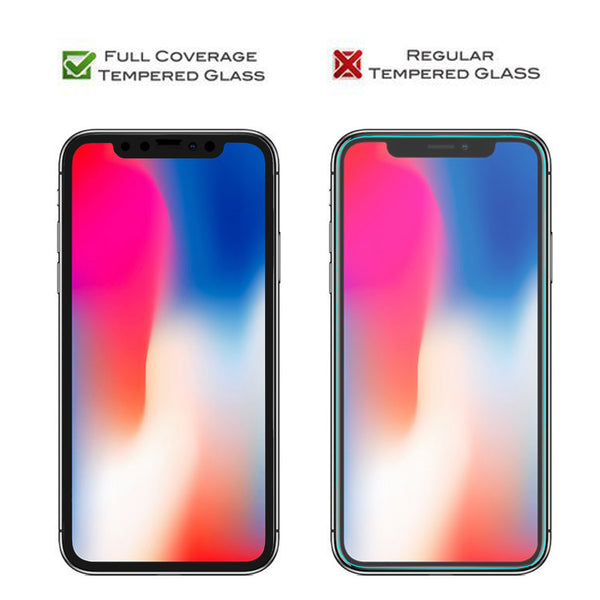 apple iphone x screen protector, iphone x tempered glass - case friendly edition - black - www.coverlabusa.com