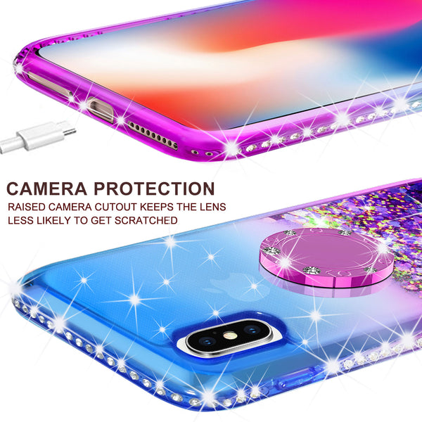 glitter ring phone case for Apple iPhone XS Max - blue gradient - www.coverlabusa.com 