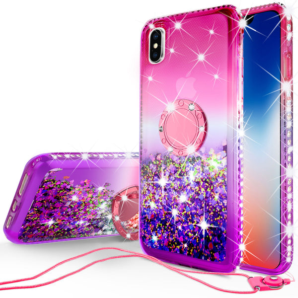 glitter ring phone case for Apple iPhone X/iPhone 10/iPhone XS - pink gradient - www.coverlabusa.com 