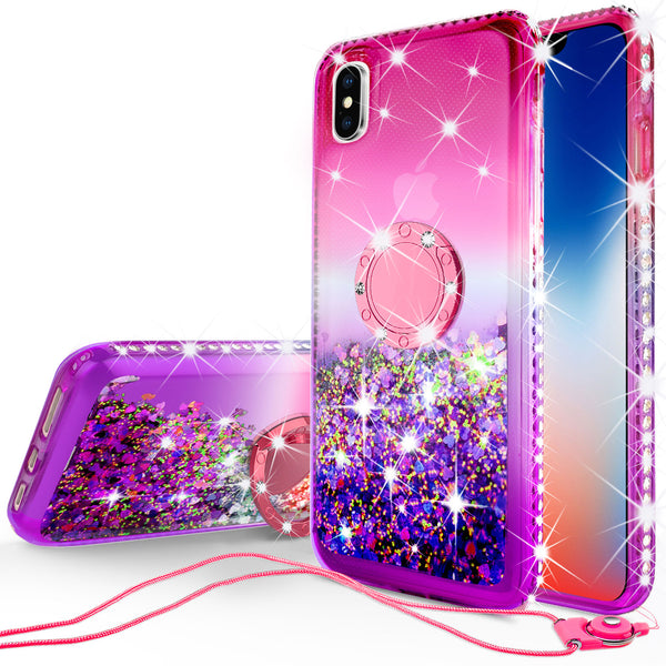 glitter ring phone case for Apple iPhone XR - pink gradient - www.coverlabusa.com 