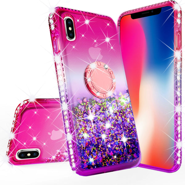 glitter ring phone case for Apple iPhone X/iPhone 10/iPhone XS - pink gradient - www.coverlabusa.com 