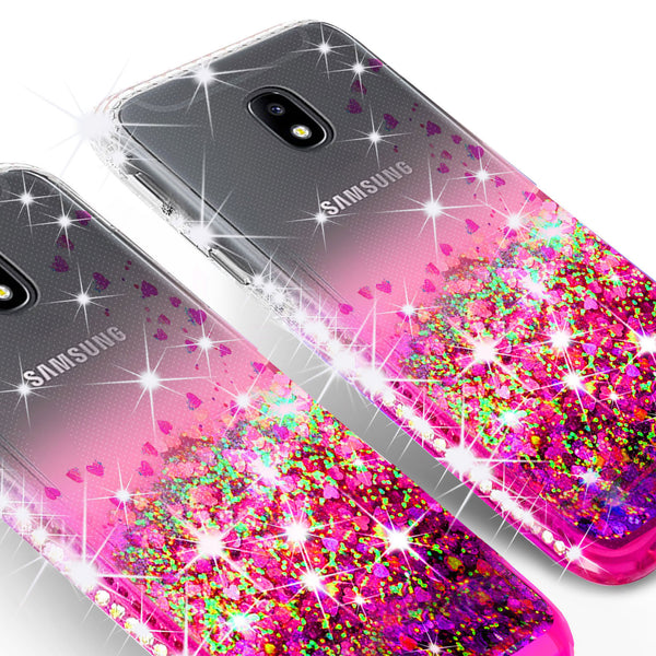 clear liquid phone case for samsung galaxy j7 (2018) - hot pink - www.coverlabusa.com 