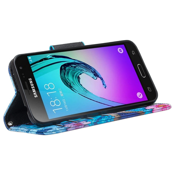 Galaxy J3/J3V | Express Prime | Sky | Amp Prime | Sol | Wallet Case - Blue Butterfly - coverlabusa.com