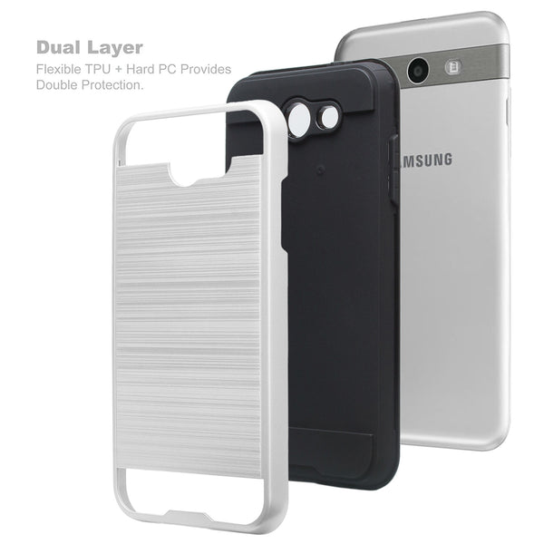 Samsung Galaxy j3 Emerge J3 2017 case - brush silver - www.coverlabusa.com
