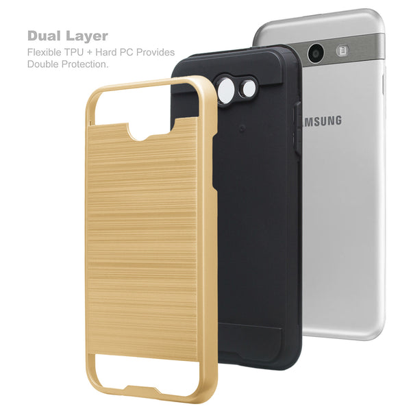 Samsung Galaxy j3 Emerge J3 2017 case - brush gold - www.coverlabusa.com
