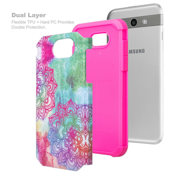 samsung galaxy J3 emerge hybrid case - teal flower - www.coverlabusa.com