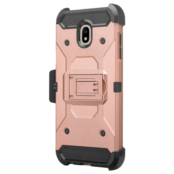 Samsung Galaxy J7 2018 Hybrid Holster Case - Rose Gold - www.coverlabusa.com