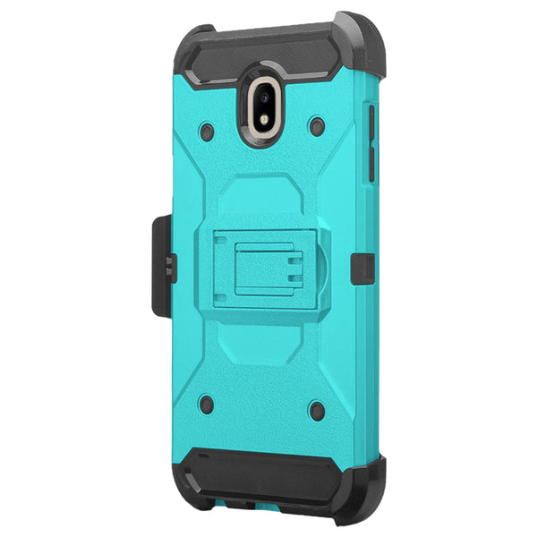 Samsung Galaxy J7 2018 Hybrid Holster Case - Teal - www.coverlabusa.com