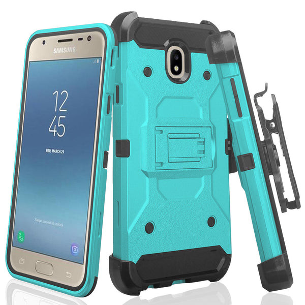 Samsung Galaxy J3 2018 Hybrid Holster Case - Teal - www.coverlabusa.com