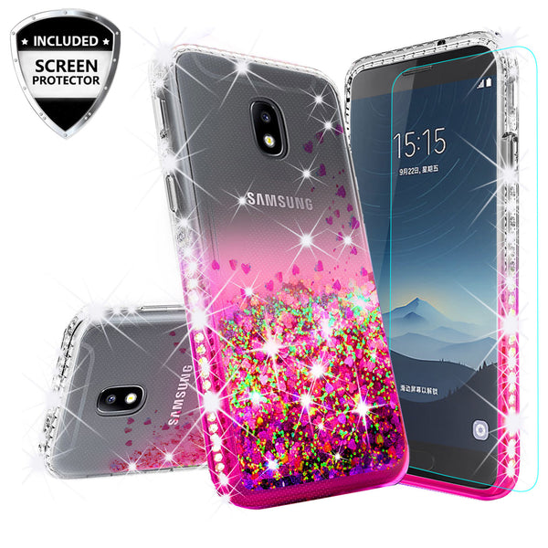 clear liquid phone case for samsung galaxy j3 (2018) - hot pink - www.coverlabusa.com 