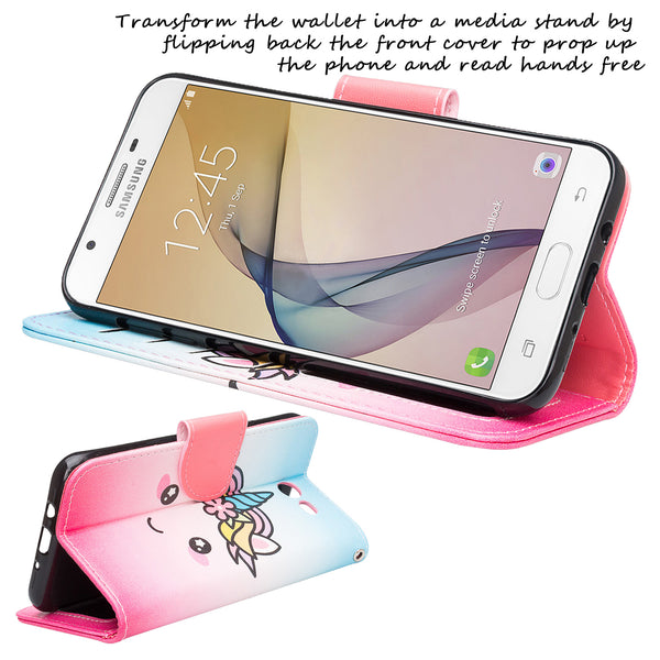 Samsung J7(2017), J7 Sky Pro, J7 V, J7 Perx Wallet Case - White Unicorn - www.coverlabusa.com
