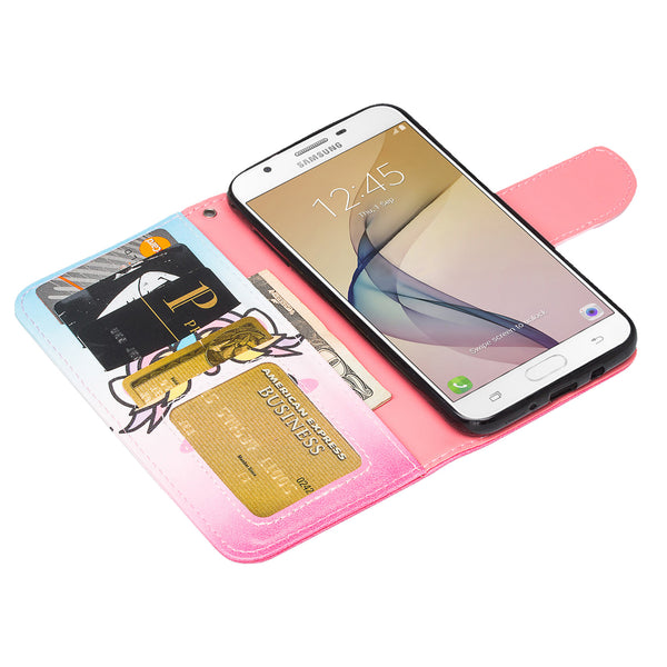 Samsung J7(2017), J7 Sky Pro, J7 V, J7 Perx Wallet Case - White Unicorn - www.coverlabusa.com