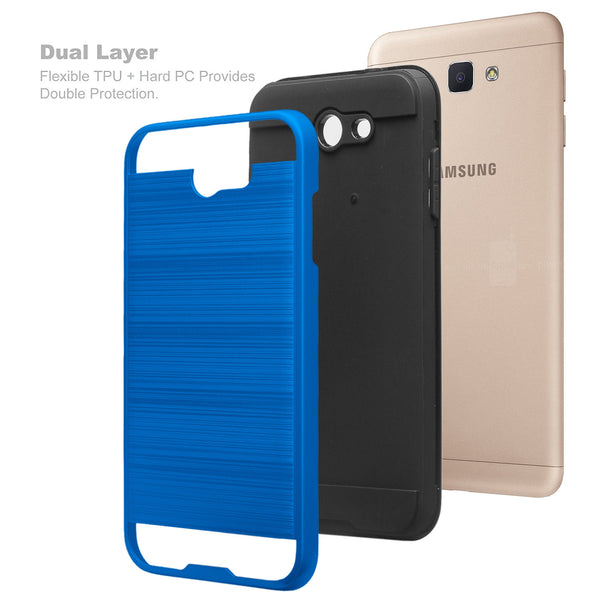 Samsung Galaxy j7 Sky Pro, J7 2017, J7 V, J7 Perx case - brush blue - www.coverlabusa.com
