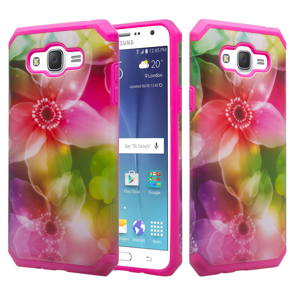 Galaxy J7 Case, Samsung Galaxy J7 [Shock Absorption /Impact Resistant] Hybrid Dual Layer Armor Defender Protective Case Cover for Galaxy J7 (Boost Mobile,Virgin,MetroPcs,TMobile), Flower Pedal, WWW.COVERLABUSA.COM