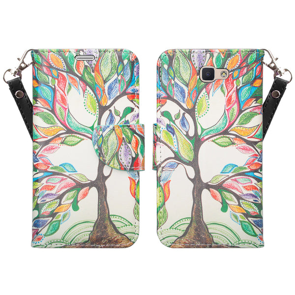 galaxy j7 prime wallet case - colorful tree - www.coverlabusa.com