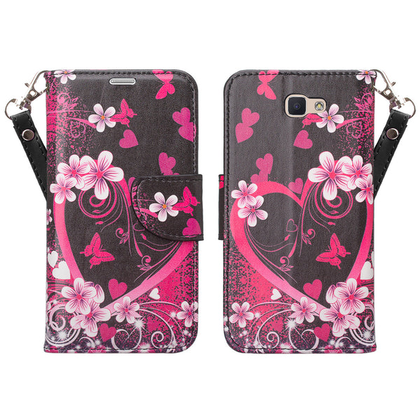 galaxy j7 prime wallet case - heart butterflies - www.coverlabusa.com