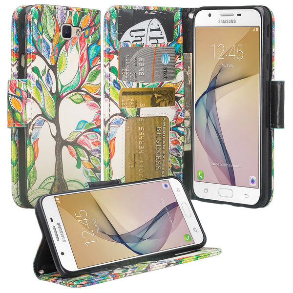 galaxy j7 prime wallet case - colorful tree - www.coverlabusa.com