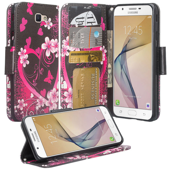 galaxy j7 prime wallet case - heart butterflies - www.coverlabusa.com