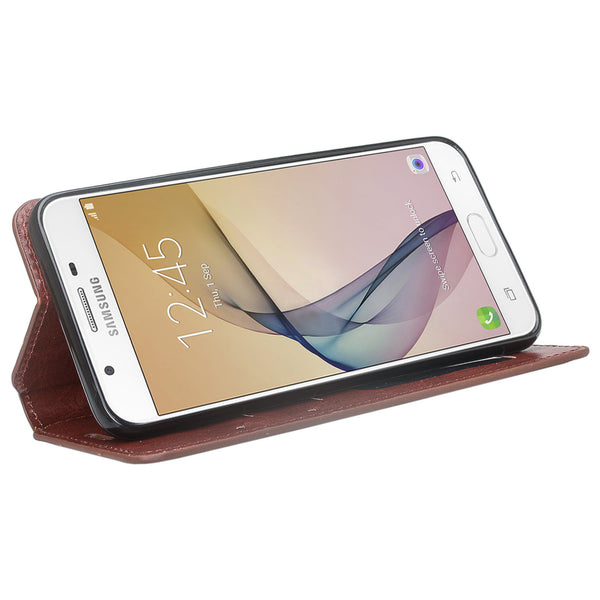 galaxy j7 prime wallet case - brown - www.coverlabusa.com