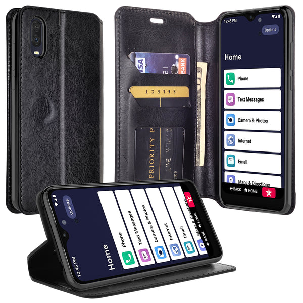 alcatel jitterbug smart 3 wallet case - black - www.coverlabusa.com