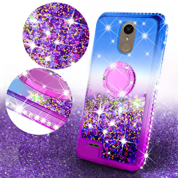 glitter ring phone case for LG K10 2018 - blue gradient - www.coverlabusa.com 