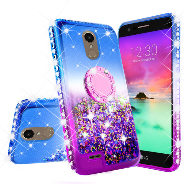 glitter ring phone case for LG K10 2018 - blue gradient - www.coverlabusa.com 