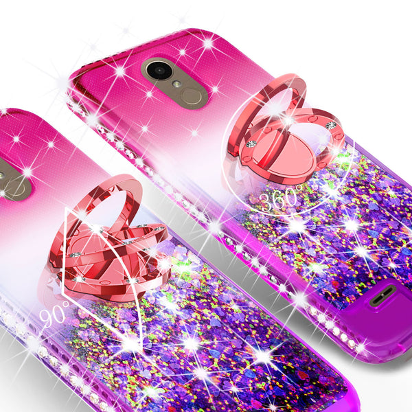 glitter ring phone case for lg k10 2018 - pink gradient - www.coverlabusa.com 