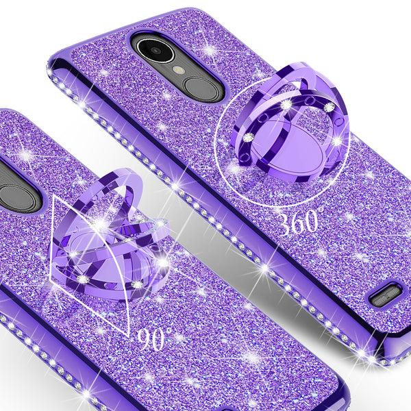 lg k20 plus, k20 v, harmony, k10 2017 glitter bling fashion case - purple - www.coverlabusa.com