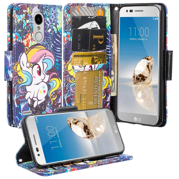 LG Aristo 2 Wallet Case - Rainbow Unicorn - www.coverlabusa.com