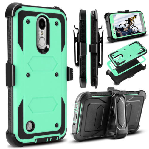 LG ARISTO holster case with screen protector - teal - www.coverlabusa.com