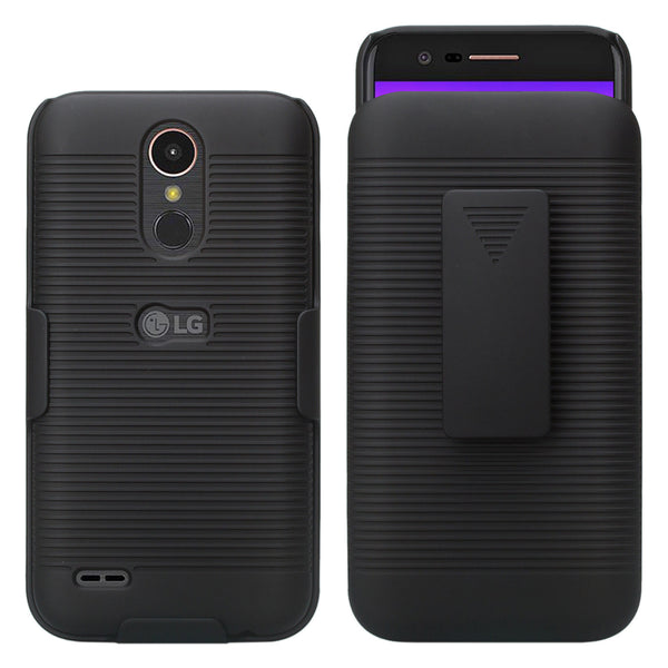 LG K20 Plus Case, LG K20 V, K10 2017, LG Harmony Slim Holster Shell Combo - black - www.coverlabusa.com