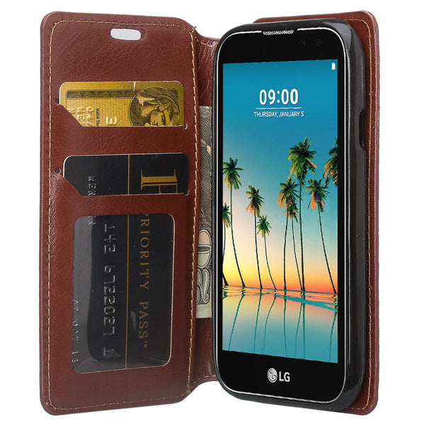 lg k3(2017) wallet case - brown - www.coverlabusa.com