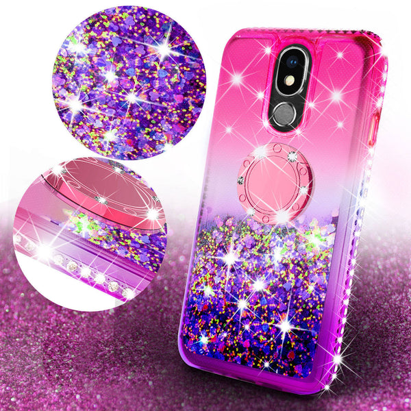 glitter ring phone case for lg k40 - hot pink gradient - www.coverlabusa.com 