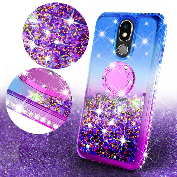 glitter ring phone case for lg k40 - blue gradient - www.coverlabusa.com 