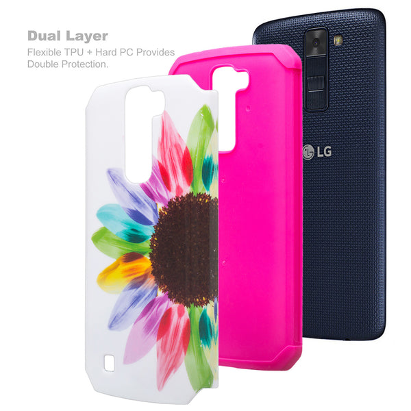 LG K8, LG Escape 3 Case, Protective Hybrid, Sun Flower WWW.COVERLABUSA.COM