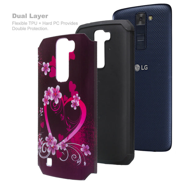 LG K8, LG Escape 3 hybrid case - heart butterflies - www.coverlabusa.com