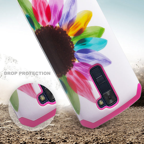 LG K8, LG Escape 3 Case, Protective Hybrid, Sun Flower WWW.COVERLABUSA.COM