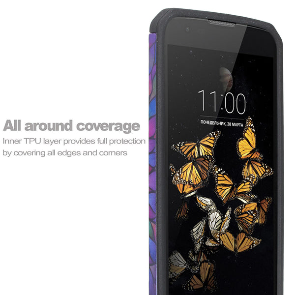 LG K8, Escape 3 Case, Protective Hybrid, rainbow flower WWW.COVERLABUSA.COM