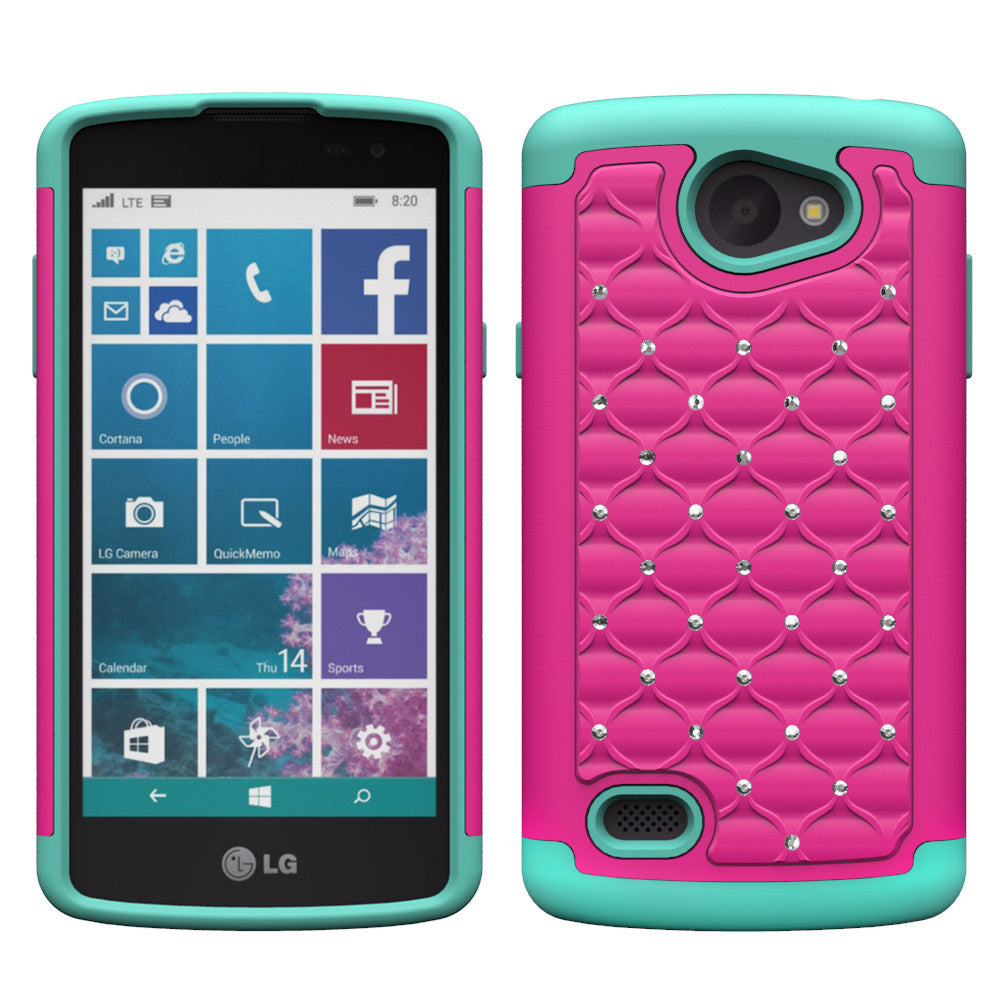 LG Lancet Rhinestone Case - hot pink/teal - www.coverlabusa.com