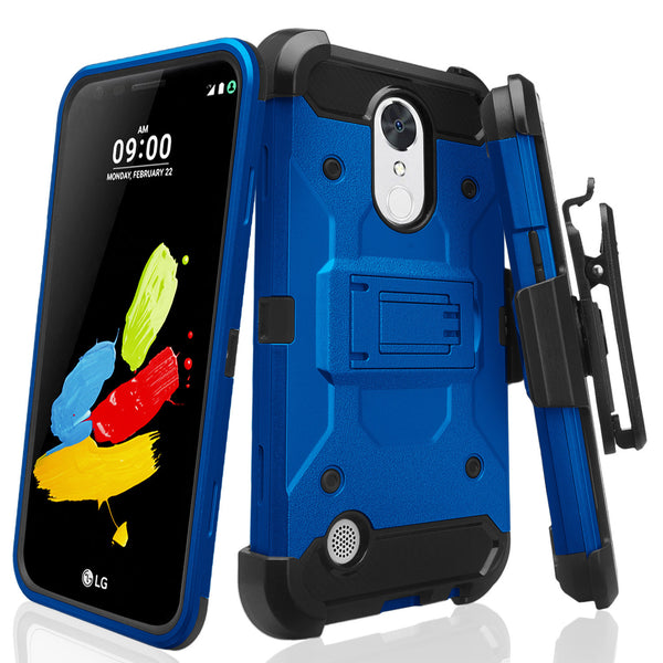 LG K20 V, K20 Plus Hybrid Holster Case - Blue - www.coverlabusa.com