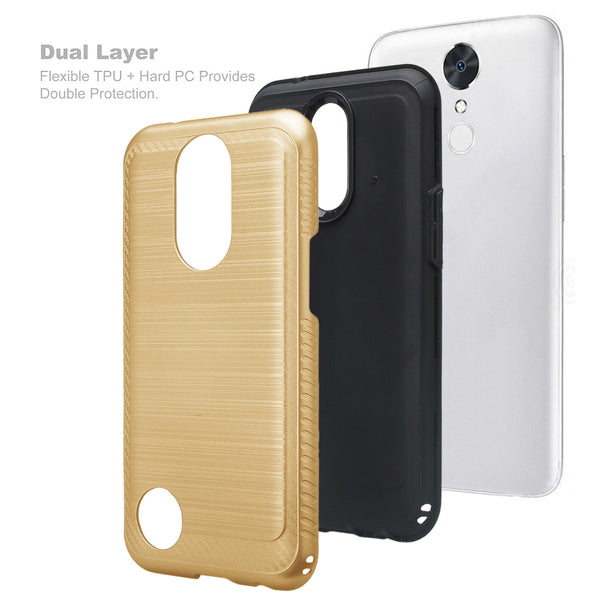 LG K20 plus, K20 V hybrid case - brush gold - www.coverlabusa.com