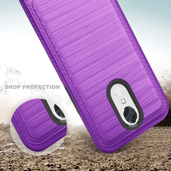 LG K20 plus, K20 V hybrid case - brush purple - www.coverlabusa.com
