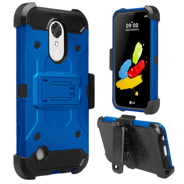 LG K20 V, K20 Plus Hybrid Holster Case - Blue - www.coverlabusa.com