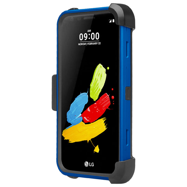 LG K20 V, K20 Plus Hybrid Holster Case - Blue - www.coverlabusa.com