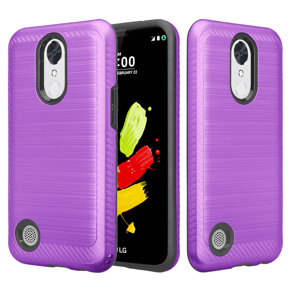 lg k10 (2017) hybrid case - brush purple - www.coverlabusa.com